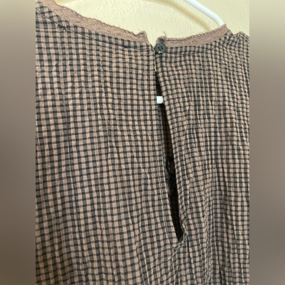 Brown Checkered Women's Top - Picture 6 of 8